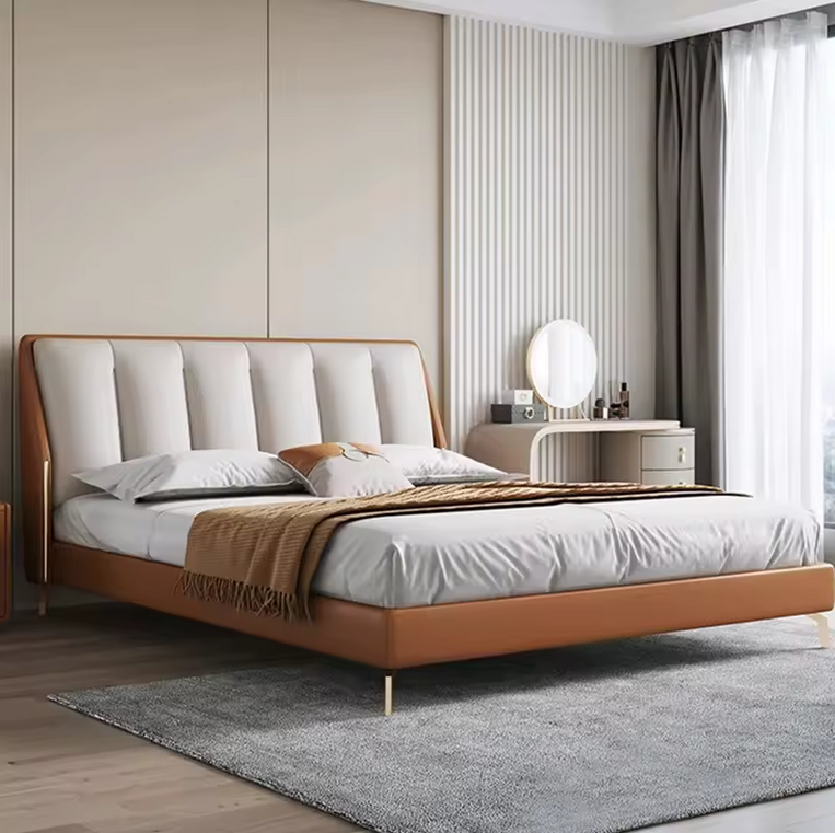 Minimalist modern upholstered soft bed frame