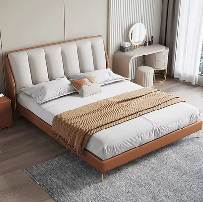 Minimalist modern upholstered soft bed frame