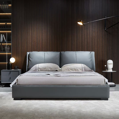 Modern Luxury Leather Upholstery Soft Bed