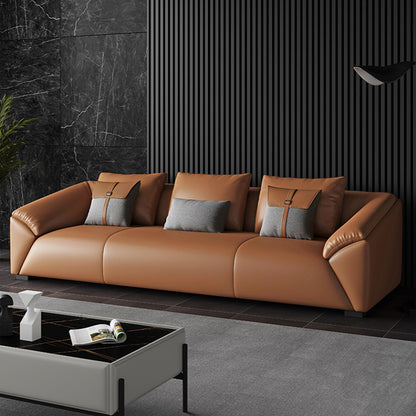 Brown Genuine Leather Couch Sofa Set