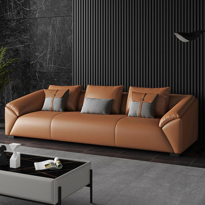 Black Genuine Leather Couch Sofa Set