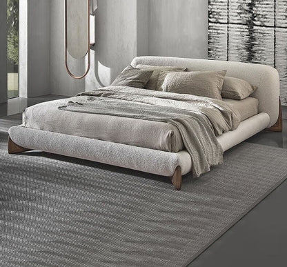 Nordic Modern Boucle Upholstered Soft Bed