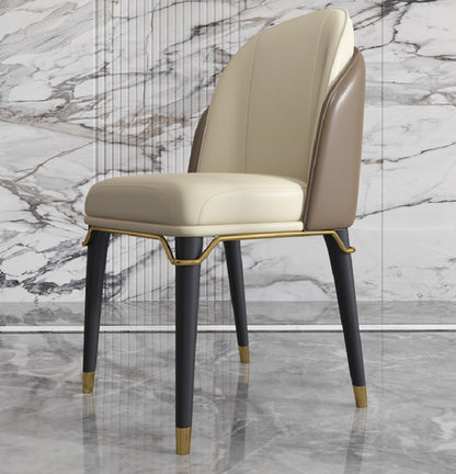 Solid Wood Leg PU Leather Dining Chair