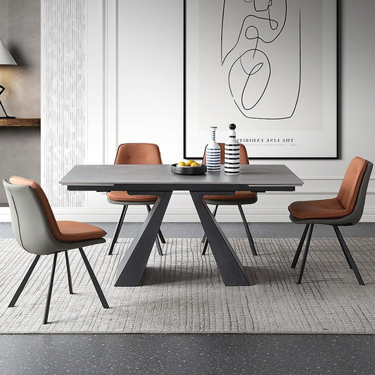 Modern Extendable Rectangular Dining Table for 4-8