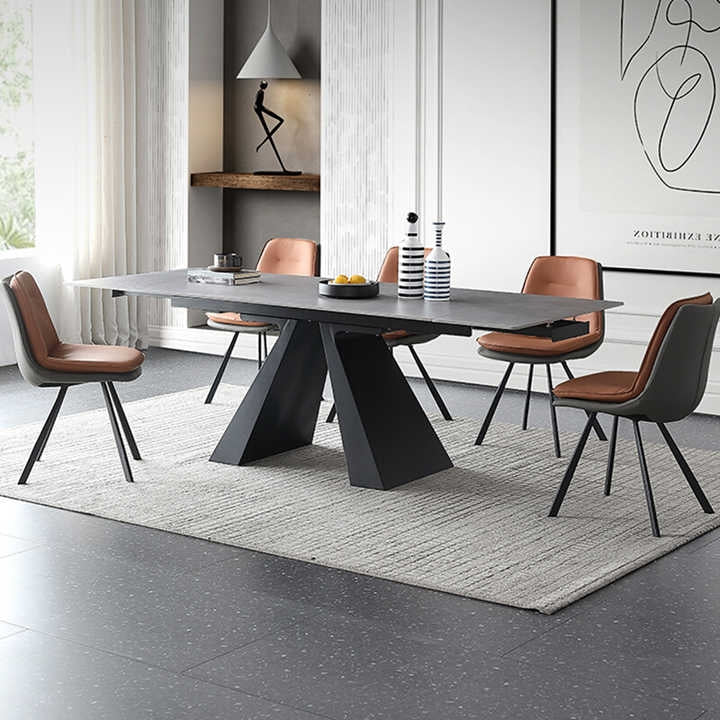 Modern Extendable Rectangular Dining Table for 4-8