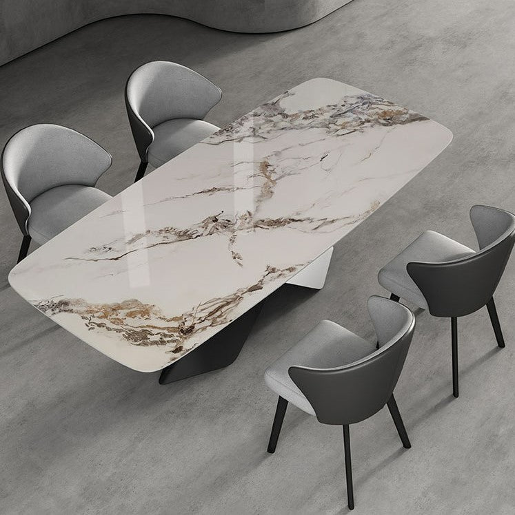 Rectangular Shaped Sintered Stone Top Dining Table