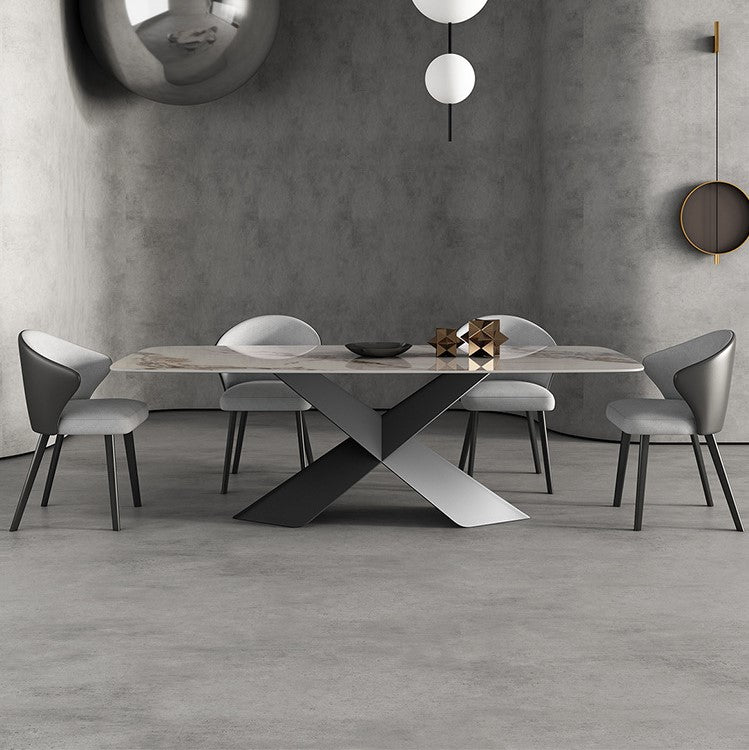 Rectangular Shaped Sintered Stone Top Dining Table