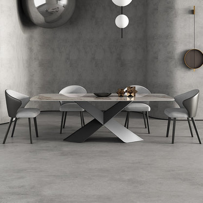 Rectangular Shaped Sintered Stone Top Dining Table