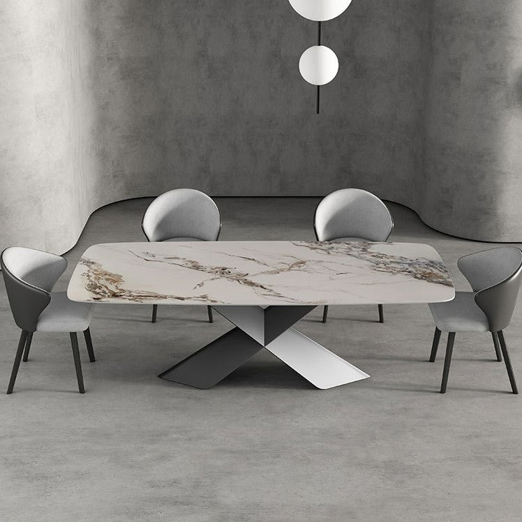 Rectangular Shaped Sintered Stone Top Dining Table