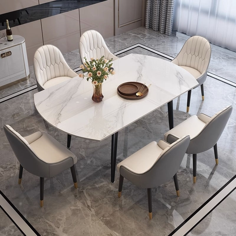 White Extendable 8 Seater Round Dining Table