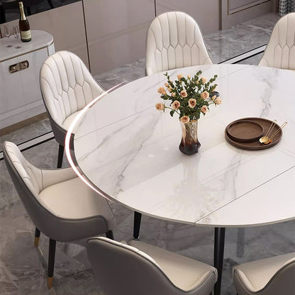 White Extendable 8 Seater Round Dining Table