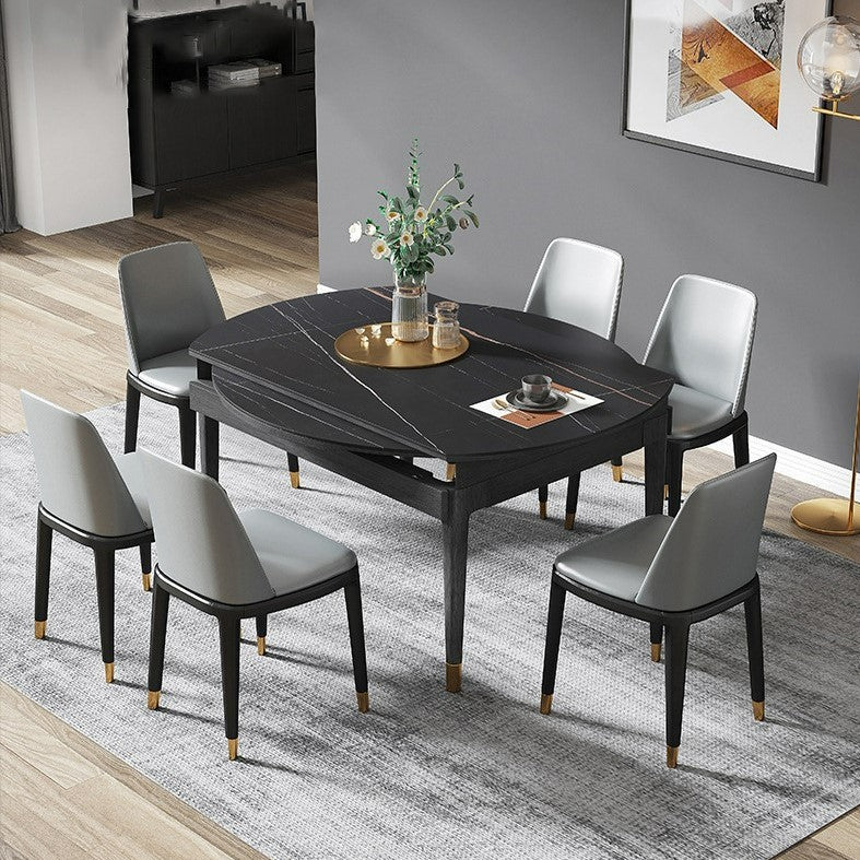 Solid Wood Frame Extendable Round Dining Table