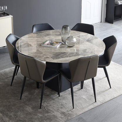 Trendy Look Dining Table With Rotating Metal Base