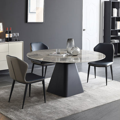 Trendy Look Dining Table With Rotating Metal Base