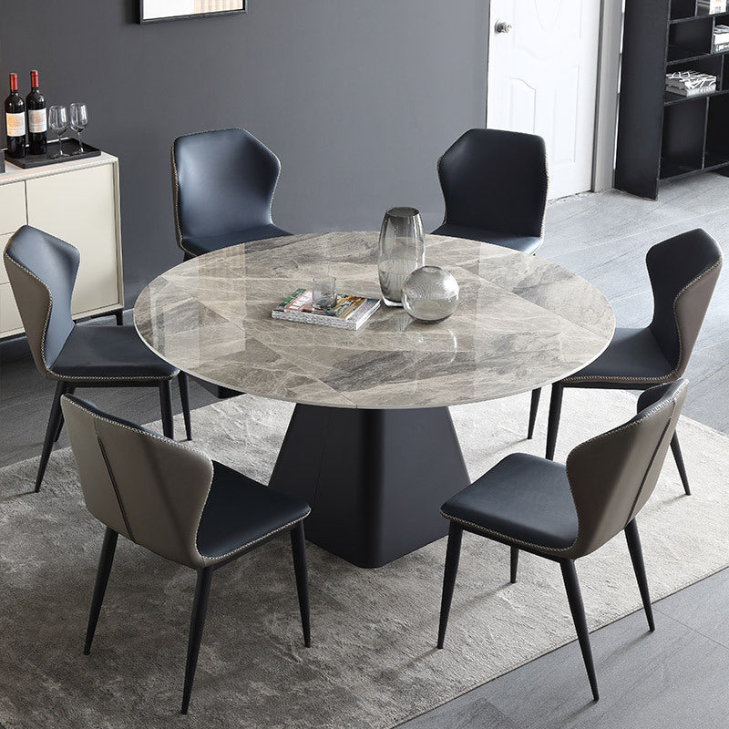 Trendy Look Dining Table With Rotating Metal Base