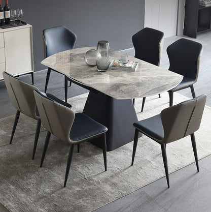 Trendy Look Dining Table With Rotating Metal Base