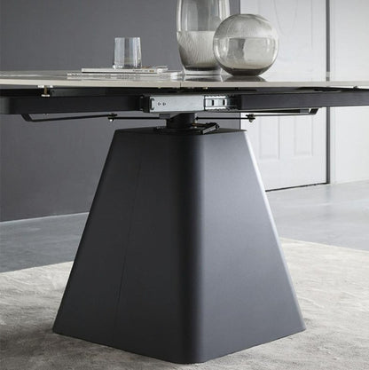 Trendy Look Dining Table With Rotating Metal Base