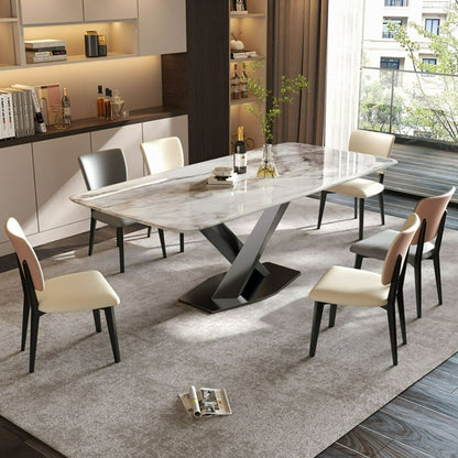 Minimalistic Style Sleek Designed Super Crystal Stone Dining Table