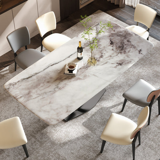 Minimalistic Style Sleek Designed Super Crystal Stone Dining Table