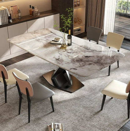 Minimalistic Style Sleek Designed Super Crystal Stone Dining Table