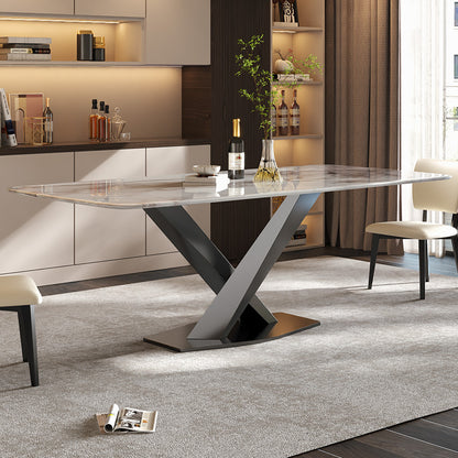 Minimalistic Style Sleek Designed Super Crystal Stone Dining Table