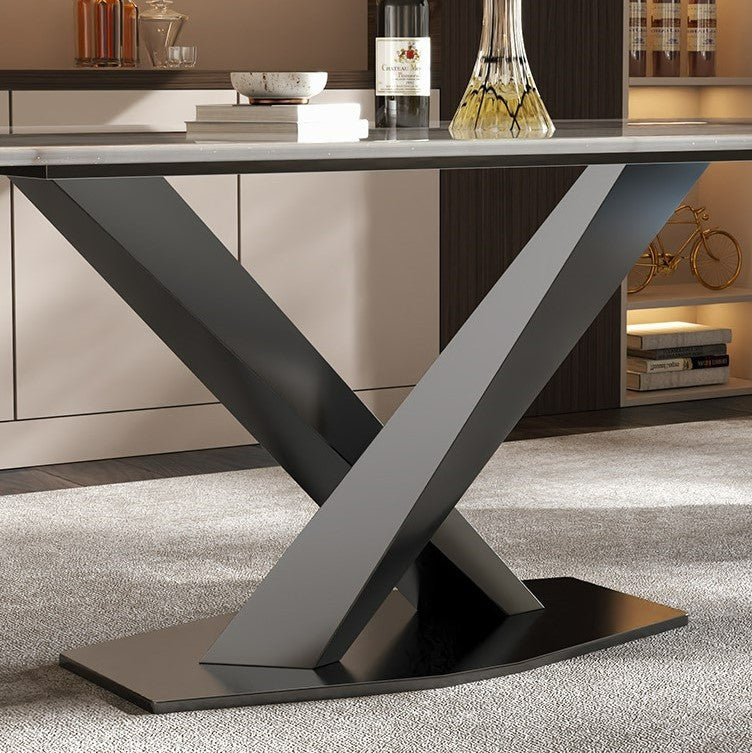 Minimalistic Style Sleek Designed Super Crystal Stone Dining Table