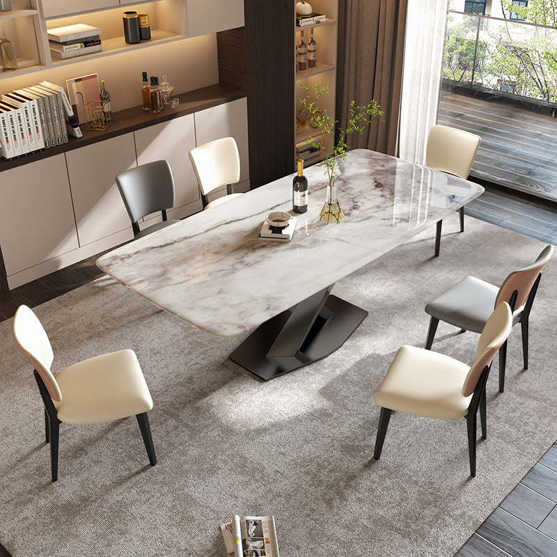 Minimalistic Style Sleek Designed Super Crystal Stone Dining Table