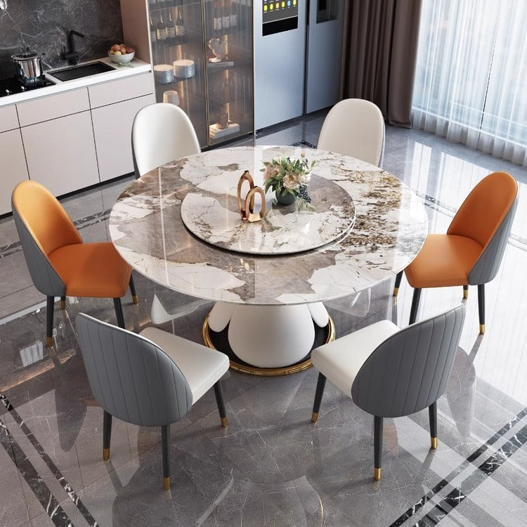 6 Seaters Extendable Round Dining Table