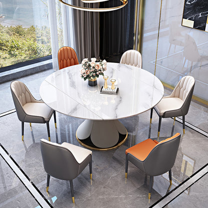 6 Seaters Extendable Round Dining Table