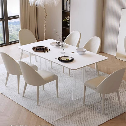 Rectangle Acrylic Legs Sintered Stone Top Dining Table