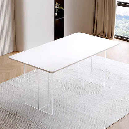 Rectangle Acrylic Legs Sintered Stone Top Dining Table