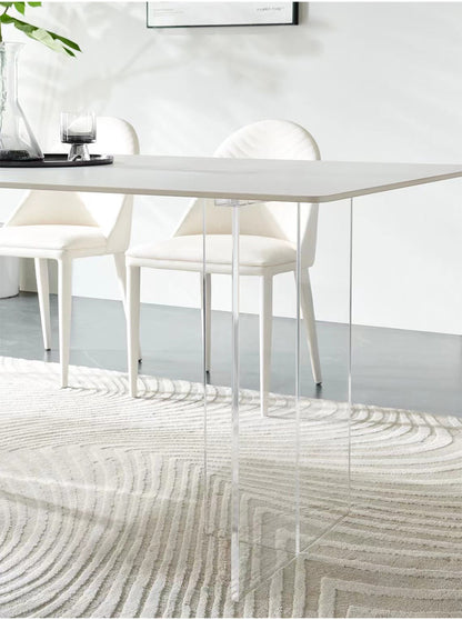 Luxury Acrylic Steel Legs Dining Table