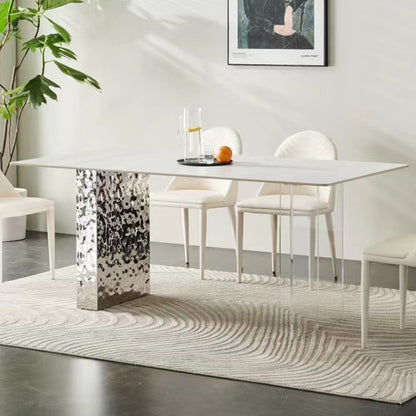 Luxury Acrylic Steel Legs Dining Table