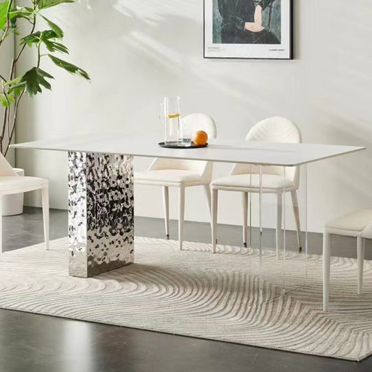 Luxury Acrylic Steel Legs Dining Table