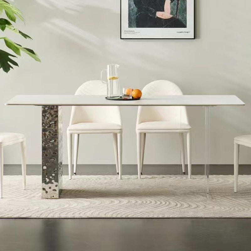 Luxury Acrylic Steel Legs Dining Table