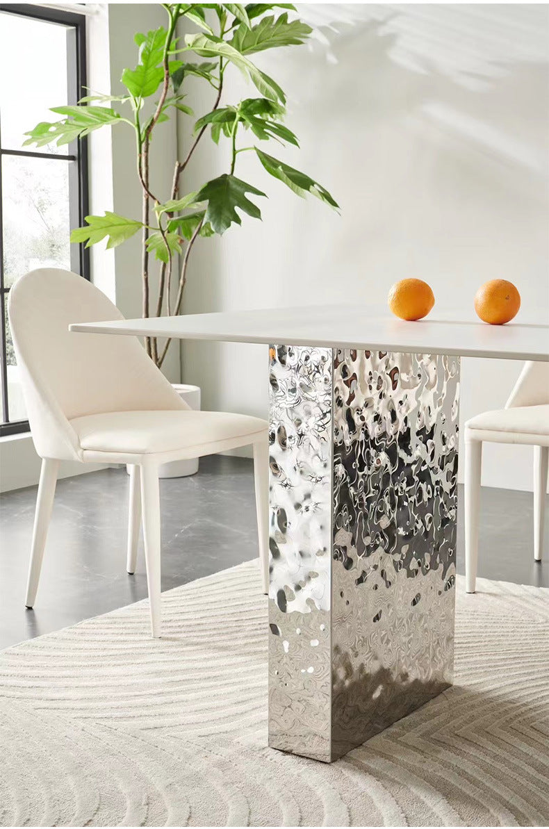 Luxury Acrylic Steel Legs Dining Table