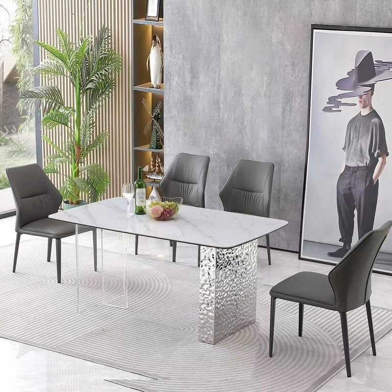 Luxury Acrylic Steel Legs Dining Table