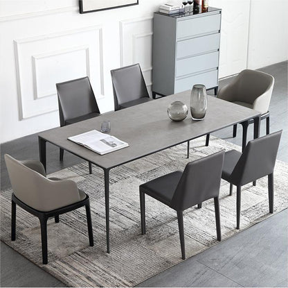 Nordic Dining Furniture Rectangle Sintered Stone Top Dining Table