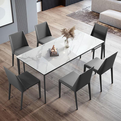 Nordic Dining Furniture Rectangle Sintered Stone Top Dining Table