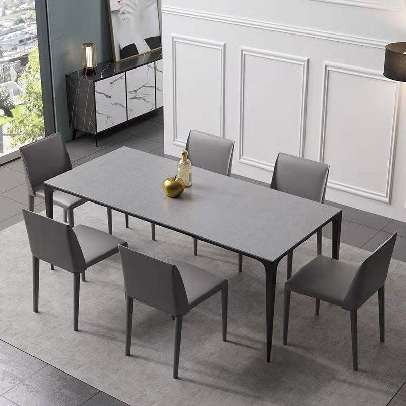 Nordic Dining Furniture Rectangle Sintered Stone Top Dining Table