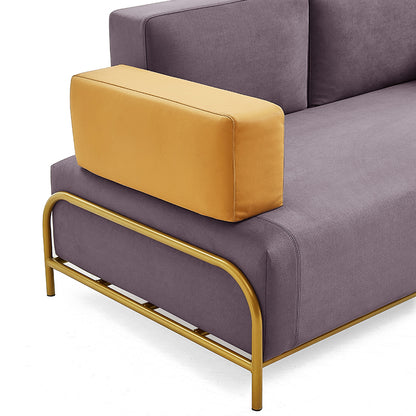 Metal Frame Loveseat Sofa with Ottoman