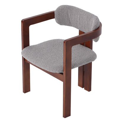 Solid Wood Upholstered Boucle Leisure Chair