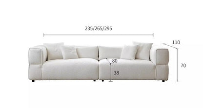 4- Seater Modern Boucle Sofa White