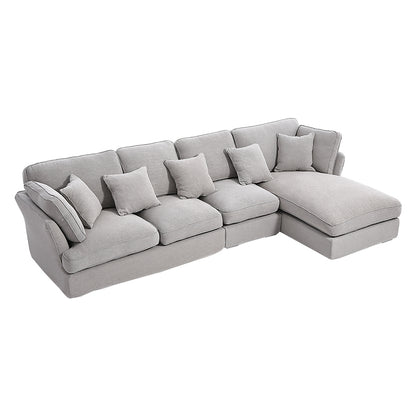 Upholstered Fabric Sectional Sofa In Gray