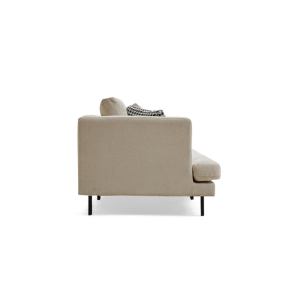 Beige Leathaire Fabric Upholstered 4-Seater Sofa