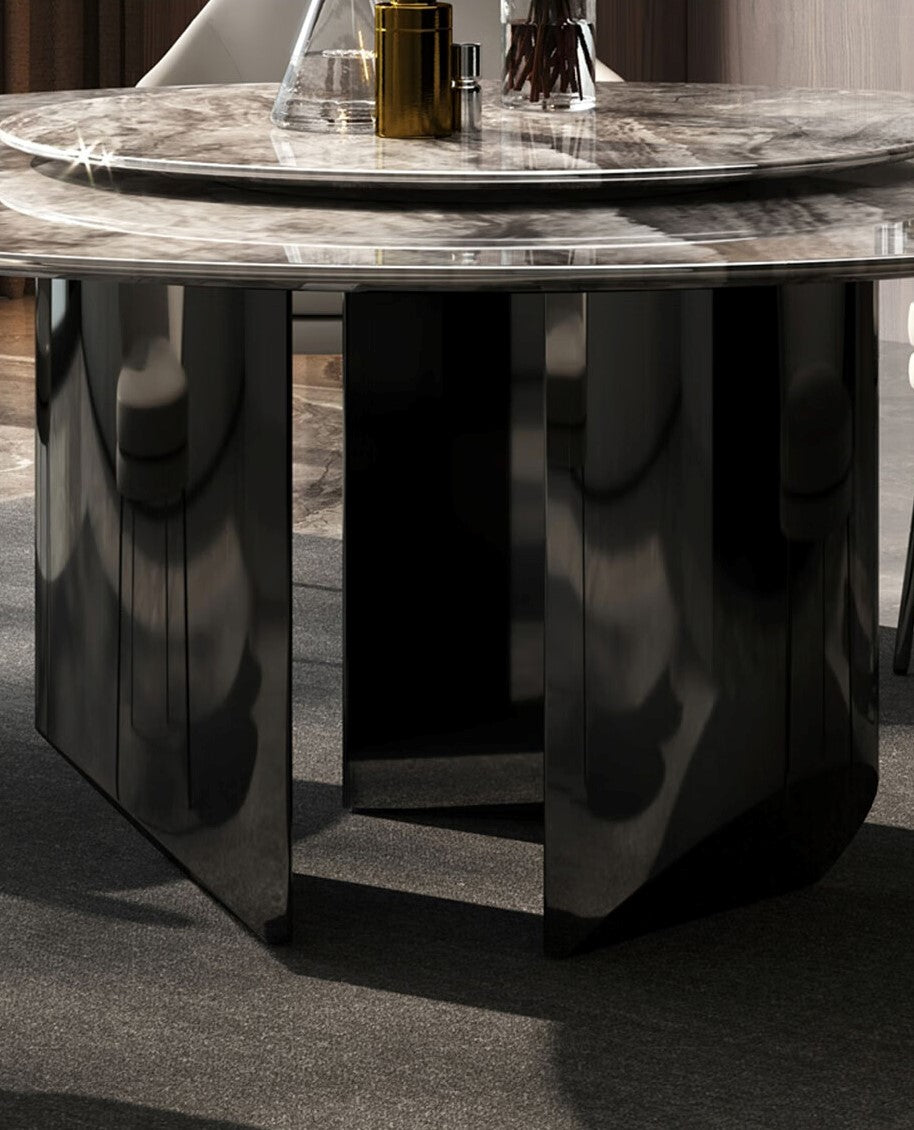 Round Dining Table with Rotating Centre