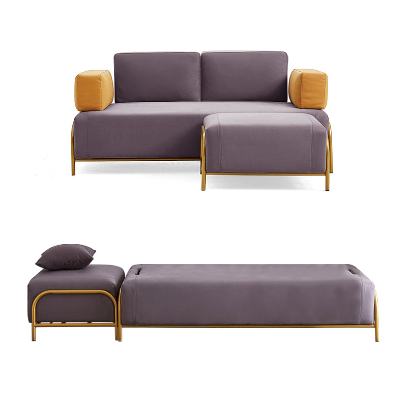 Metal Frame Loveseat Sofa with Ottoman