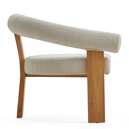 Nordic Modern Solid Wood Upholstered Boucle Leisure Chair