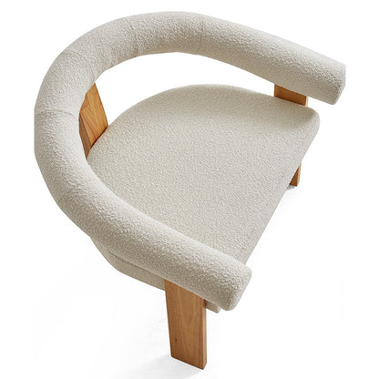 Nordic Modern Solid Wood Upholstered Boucle Leisure Chair