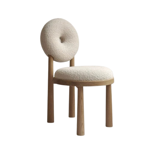 Nordic Modern Doughnut Upholstered Boucle Leisure Chair Dining Chair